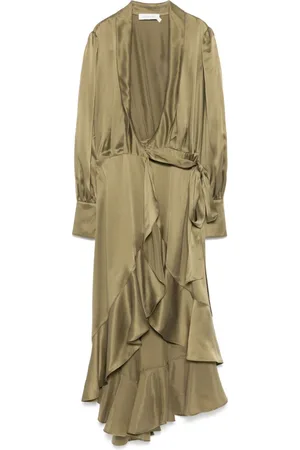 ZIMMERMANN Vestido de seda midi con diseño cruzado
