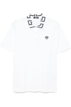 VERSACE Playera tipo polo con motivo Greca