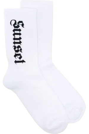 Palm Angels Calcetines con eslogan en intarsia