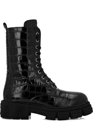 Philipp Plein Botas con efecto de piel de cocodrilo