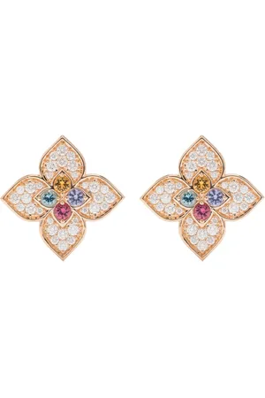 Roberto Coin Aretes Venetian Princess en oro rosa de 18kt con gemas