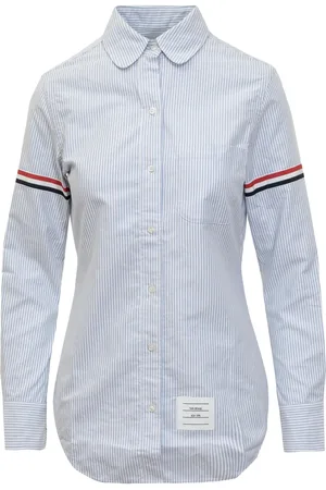 Thom Browne Camisa con detalle de franja de grosgrain