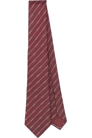 Gucci Corbata de seda con motivo Horsebit en jacquard