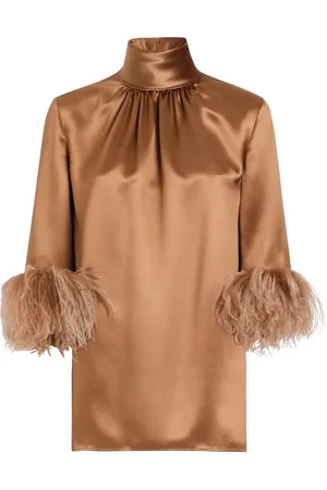 Dolce & Gabbana Blusa con ribete de plumas