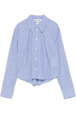 DKNY Camisa de popelina con rayas estampadas