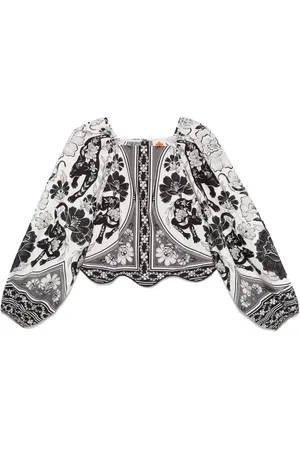 Farm Rio Blusa Flower Leopard
