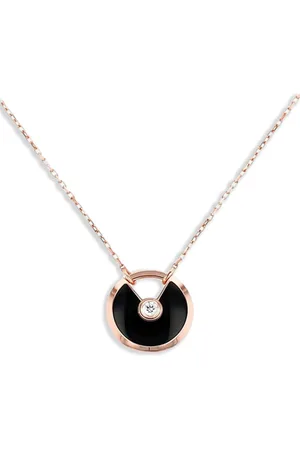 Cartier Collar Amulette en oro rosa de 18kt con diamantes y ónix