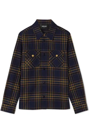VERSACE Camisa con motivo de cuadros tartán