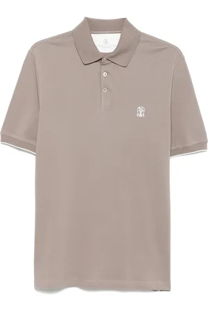 Brunello Cucinelli Playera tipo polo con logo bordado