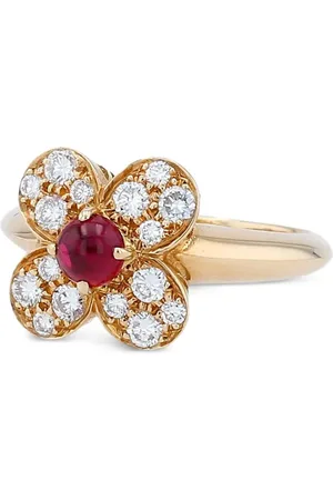 Van cleef Anillo en oro amarillo de 18kt con diamante y rubí