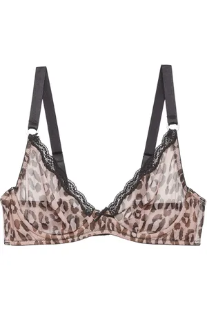 FLEUR DU MAL Brasier de tul con estampado de leopardo