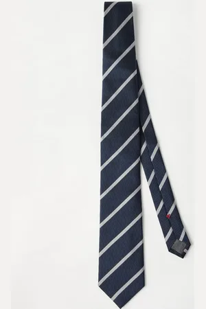 Brunello Cucinelli Corbata de seda con rayas estampadas