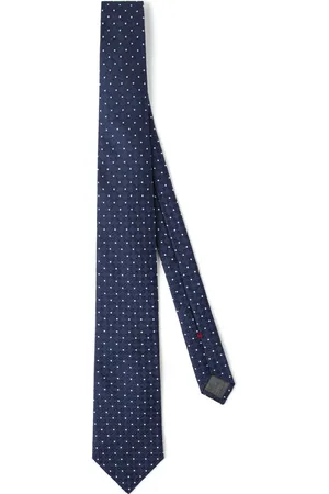 Brunello Cucinelli Corbata de seda con motivo de lunares en jacquard