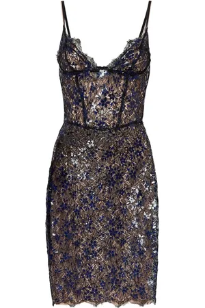 Dsquared2 Vestido estilo corset con encaje floral