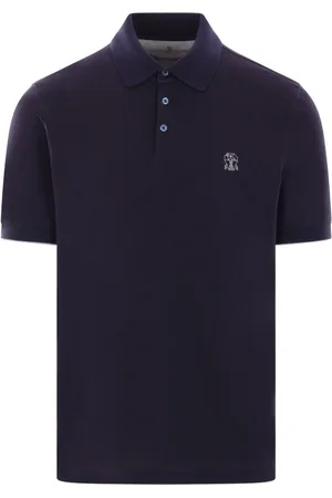 Brunello Cucinelli Playera tipo polo con logo estampado