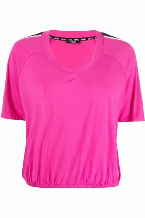 Liu Jo Playera con franjas del logo y cuello en V