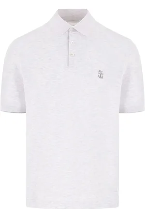 Brunello Cucinelli Playera tipo polo con logo estampado