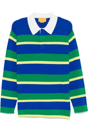 Guest In Residence Playera tipo polo estilo rugby con motivo de rayas
