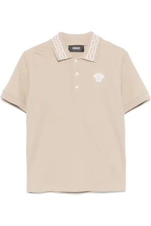 VERSACE Playera tipo polo con bordado Medusa