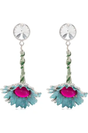 Marni Aretes con diseño floral