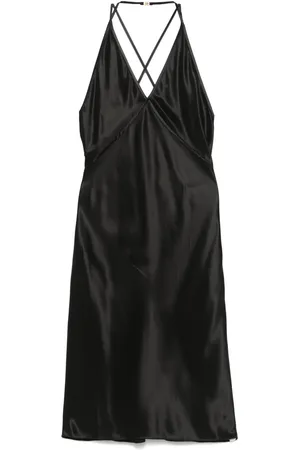Saint Laurent Slip dress de seda con espalda abierta