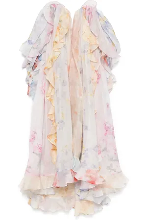 ZIMMERMANN Vestido largo strapless con volantes