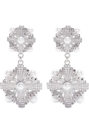 Self-Portrait Aretes a capas con incrustaciones