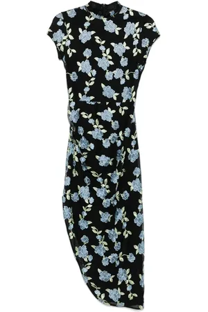 ROTATE Vestido midi con diseño asimétrico
