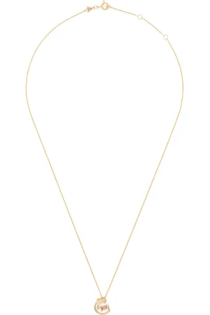 Aliita Collar Letra G en oro amarillo de 9kt con dije de turmalina