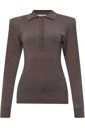 Stella McCartney Suéter estilo playera tipo polo con hombreras
