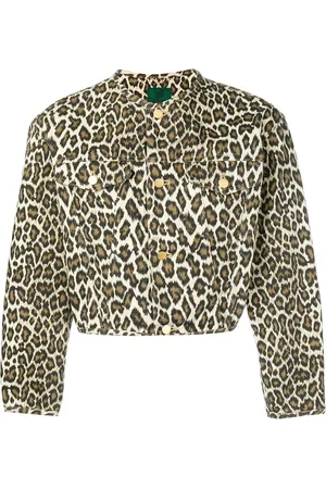 Jean Paul Gaultier Chamarra corta con estampado de leopardo