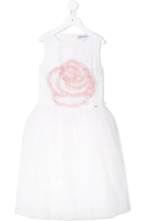 Simonetta Vestido con rosas bordadas