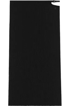 Courrèges Falda midi tejida de canalé