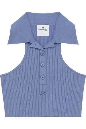 Courrèges Top corto estilo playera tipo polo