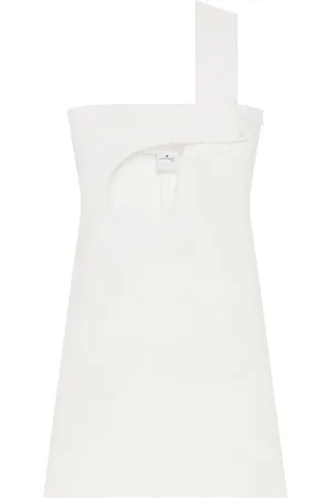 Courrèges Vestido satinado con aberturas