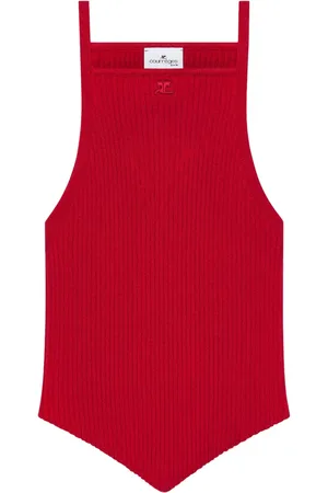 Courrèges Camiseta tejida de canalé
