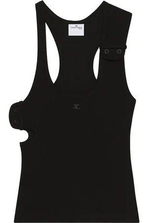 Courrèges Camiseta tejida de canalé 90