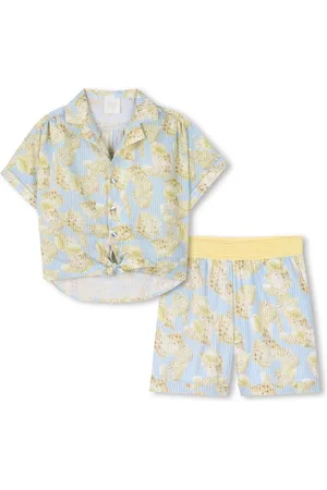 Givenchy Set de shorts y camisa con conchas de mar estampadas