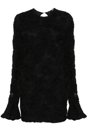 ROTATE Vestido corto de malla con aplique floral