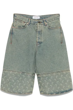 Marine Serre Shorts de mezclilla con motivo de luna
