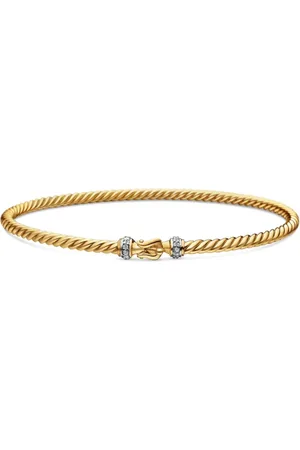 David Yurman Pulsera Buckle Classic Cable en oro amarillo de 18kt con diamantes de 2.6mm