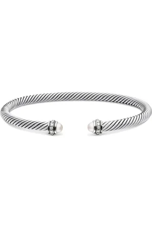 David Yurman Pulsera Classic Cable en plata de ley con diamante de 4mm