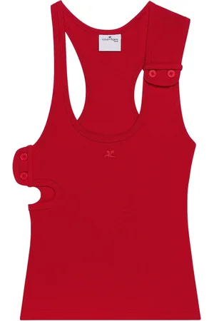 Courrèges Camiseta tejida de canalé 90