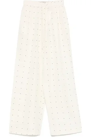 Rohe Pantalones de seda con estampado de lunares