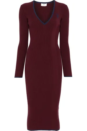 Elisabetta Franchi Vestido midi con logo en contraste