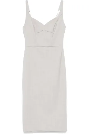 Elisabetta Franchi Vestido midi con cuello en V