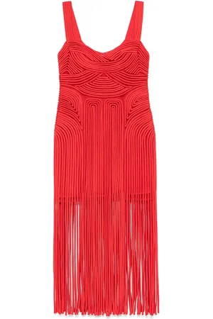 Simkhai Vestido midi con flecos