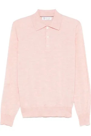 Brunello Cucinelli Playera tipo polo con efecto melange