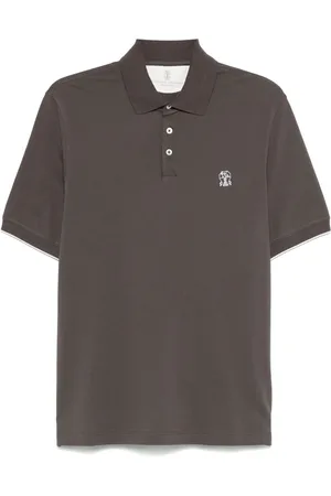 Brunello Cucinelli Playera tipo polo con logo estampado