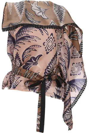 BIYAN Blusa de organza estampada